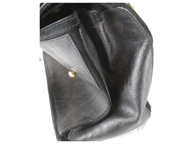 Borsa a mano in pelle Yves Saint Laurent Nero Bianco - vista 8