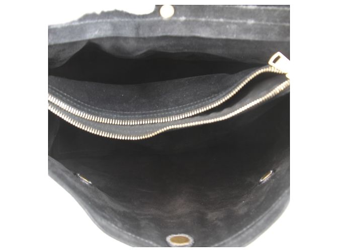 Borsa a mano in pelle Yves Saint Laurent Nero Bianco - vista 9