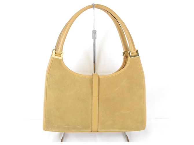 Borsa Gucci Jackie in scamosciato e pelle beige e nero - vista 2