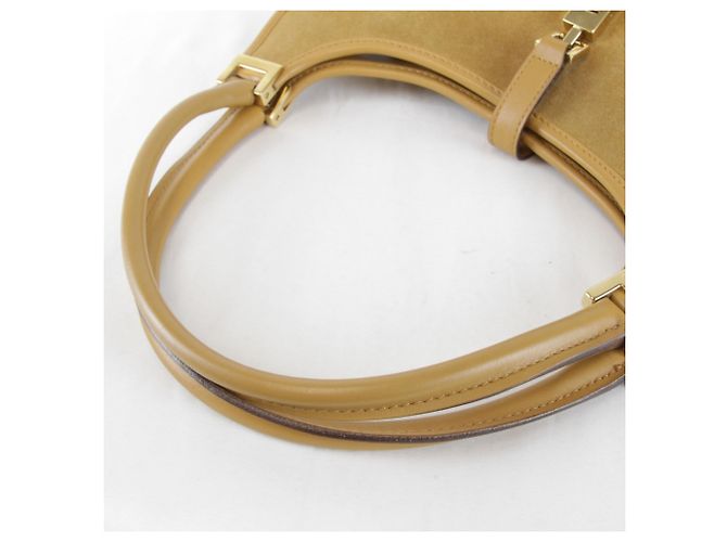 Borsa Gucci Jackie in scamosciato e pelle beige e nero - vista 5