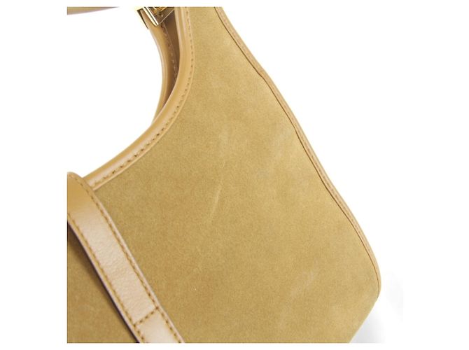 Borsa Gucci Jackie in scamosciato e pelle beige e nero - vista 8