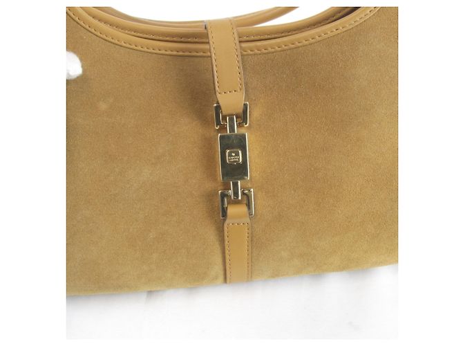 Borsa Gucci Jackie in scamosciato e pelle beige e nero - vista 9