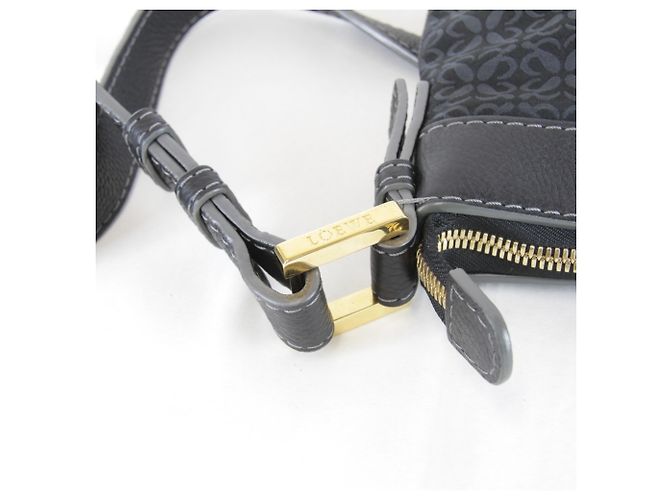 Borsa a tracolla Loewe in tela nera Nero - vista 10