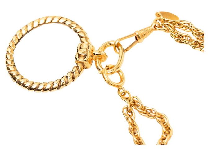 Collana con pendente lente d'ingrandimento Chanel Vintage Coco Mark D'oro - vista 3