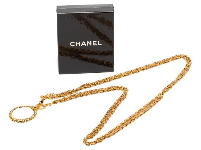Collana con pendente lente d'ingrandimento Chanel Vintage Coco Mark D'oro - vista 6