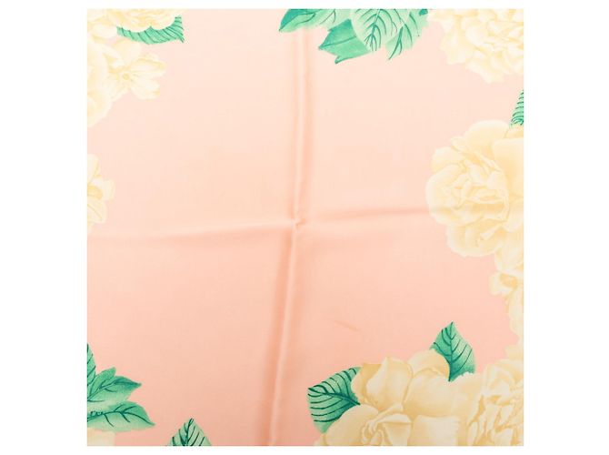 Chanel Coco Mark Camellia Seidentuch Pink Beige - Ansicht 2