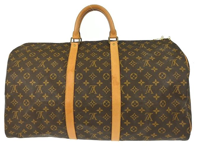 Borsa Keepall Louis Vuitton Monogram Canvas 55 Marrone - vista 2