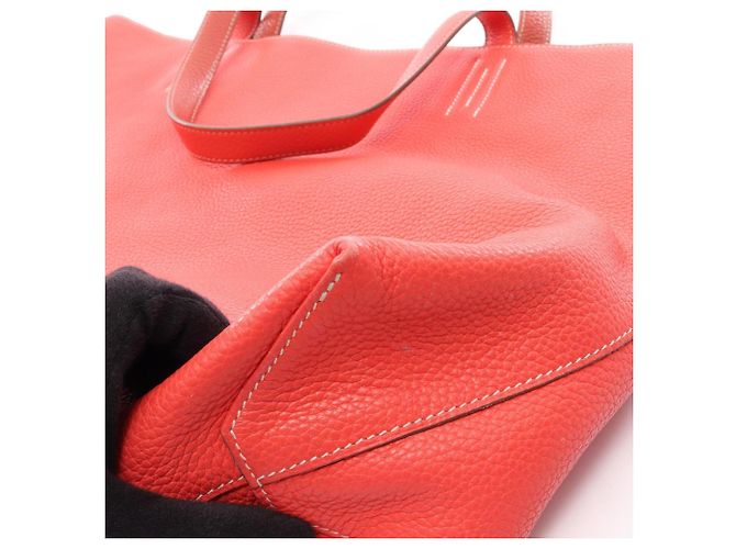 Hermès Borsa Tote Hermes Double Sens 45 Rosa Bordò - vista 11