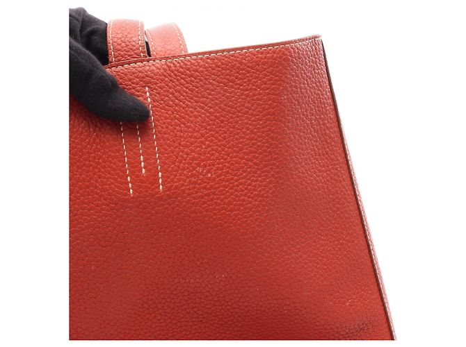 Hermès Borsa Tote Hermes Double Sens 45 Rosa Bordò - vista 13