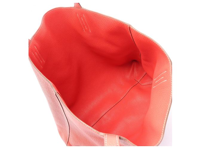 Hermès Borsa Tote Hermes Double Sens 45 Rosa Bordò - vista 3