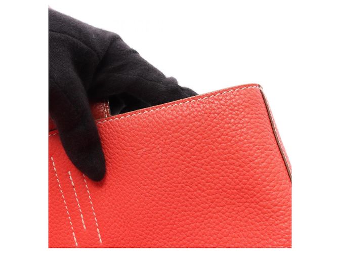 Hermès Borsa Tote Hermes Double Sens 45 Rosa Bordò - vista 8