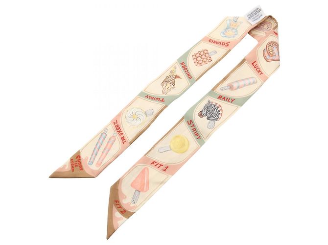 Hermès Foulard Twilly Hermes Funny Ice Cream Multicolore Crudo - vista 3