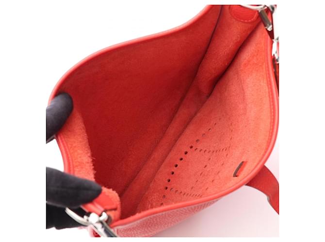 Hermès Borsa Hermes Evelyne 3 Trois PM Rosso - vista 3