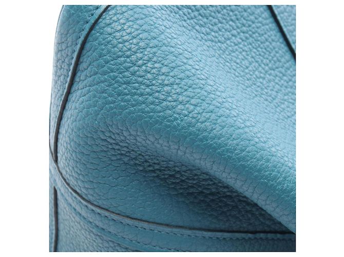 Hermès Borsa Tote Hermes Garden Party PM Cobalt Blu Verde - vista 11