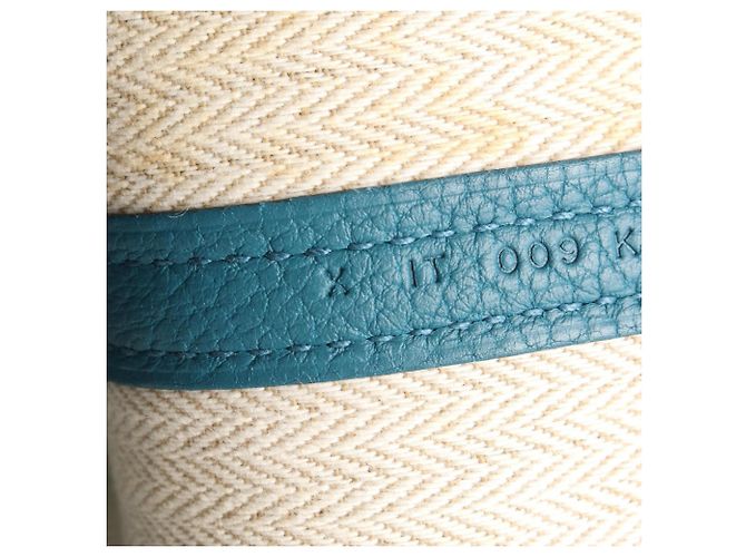 Hermès Borsa Tote Hermes Garden Party PM Cobalt Blu Verde - vista 5
