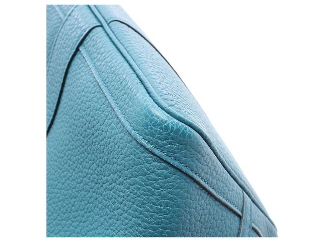 Hermès Borsa Tote Hermes Garden Party PM Cobalt Blu Verde - vista 8