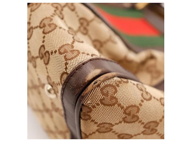 Gucci Borsa Boston Tela GG Supreme Marrone Rosso Beige Verde - vista 10