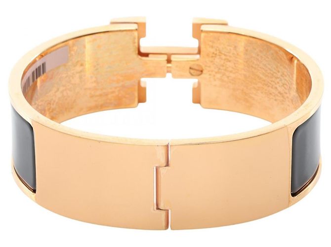 Hermès Pulsera Clic Clac GM Hermes Negro Dorado - vista 2