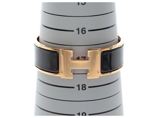 Hermès Pulsera Clic Clac GM Hermes Negro Dorado - vista 5