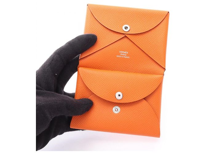 Hermès Monedero Hermes Calvi Duo Naranja - vista 3