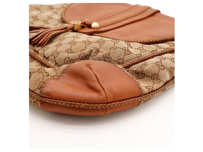 Gucci Borsa a tracolla GG Supreme in tela monogrammata e pelle Marrone - vista 10