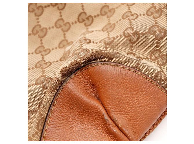 Gucci Borsa a tracolla GG Supreme in tela monogrammata e pelle Marrone - vista 12