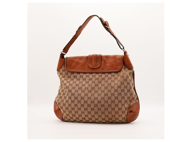 Gucci Borsa a tracolla GG Supreme in tela monogrammata e pelle Marrone - vista 3