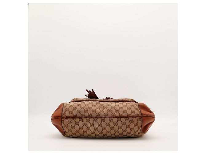 Gucci Borsa a tracolla GG Supreme in tela monogrammata e pelle Marrone - vista 5