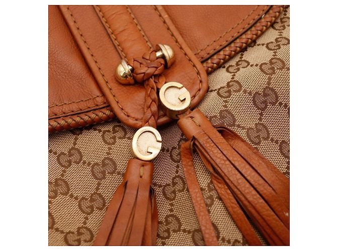 Gucci Borsa a tracolla GG Supreme in tela monogrammata e pelle Marrone - vista 7
