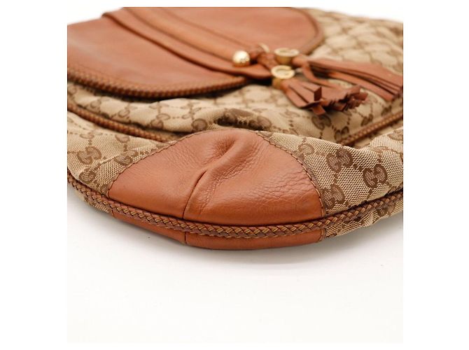 Gucci Borsa a tracolla GG Supreme in tela monogrammata e pelle Marrone - vista 9