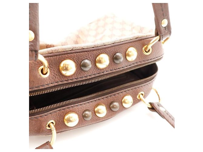Gucci Borsa Boston Monogram GG con cuori Marrone - vista 12