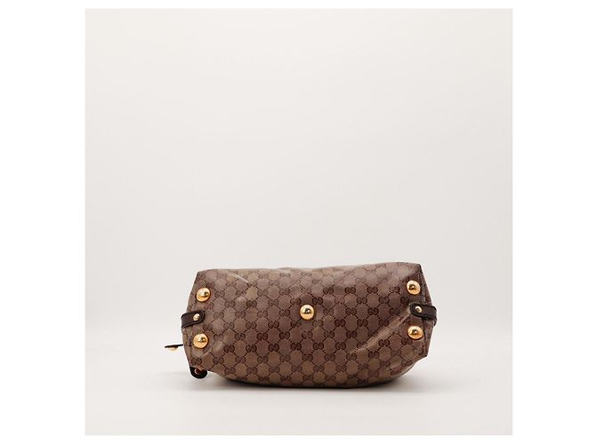 Gucci Borsa Boston Monogram GG con cuori Marrone - vista 5