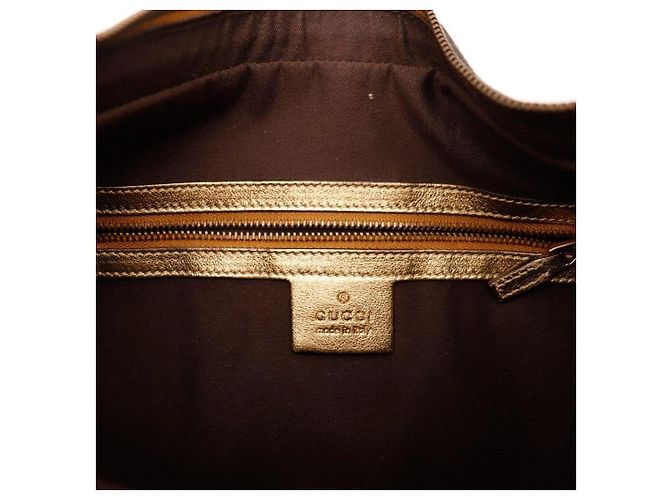 Gucci Borsa Hobo Monogram GG Heart Charm Marrone D'oro - vista 8