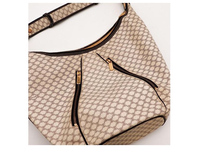 Céline Celine Borsa a tracolla in tela monogram Marrone Beige - vista 6