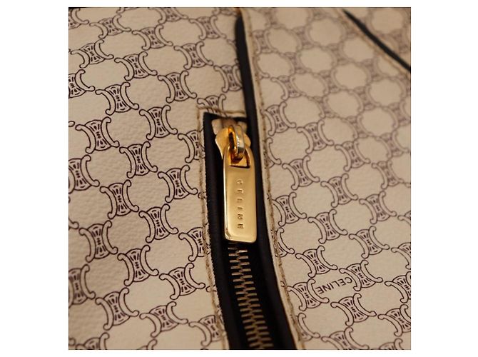 Céline Celine Borsa a tracolla in tela monogram Marrone Beige - vista 7
