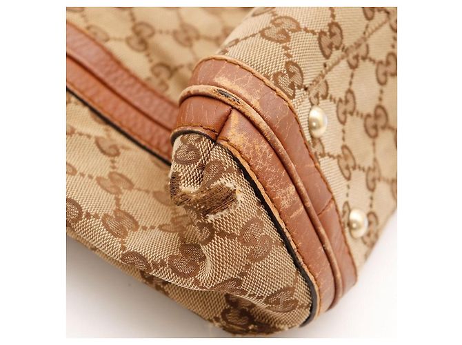 Gucci borsa tote GG Supreme in tela monogramma e pelle Marrone Beige - vista 12