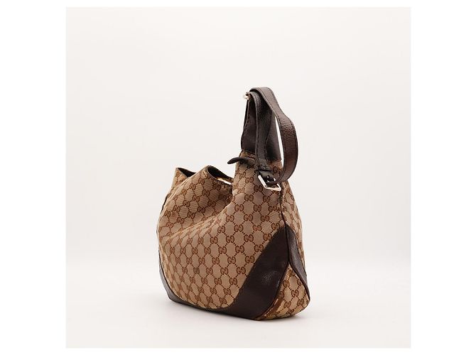 Gucci Borsa Hobo in tela Monogram GG Marrone - vista 3