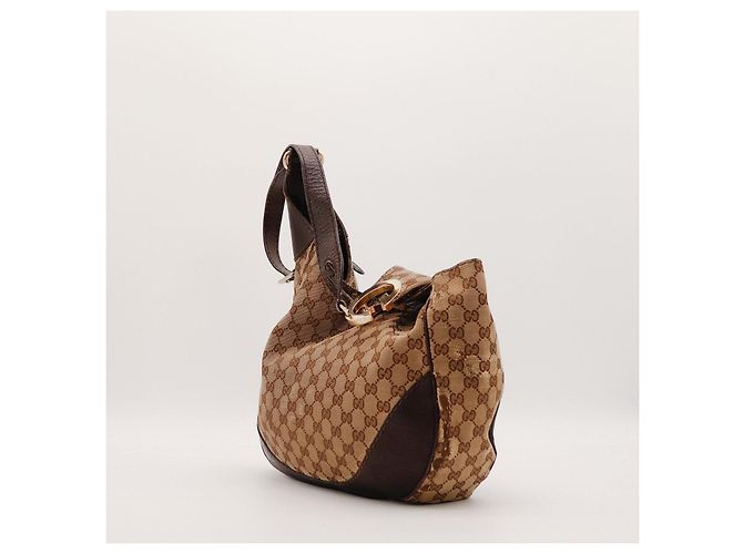 Gucci Borsa Hobo in tela Monogram GG Marrone - vista 4