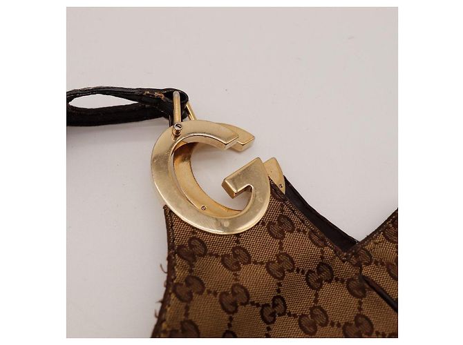 Gucci Borsa Hobo in tela Monogram GG Marrone - vista 8
