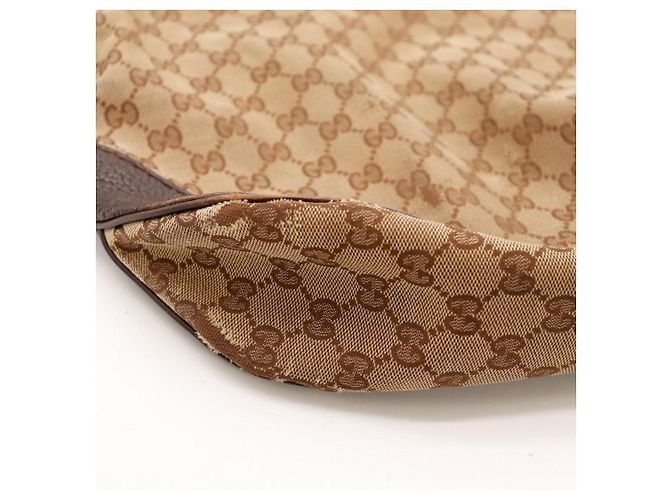 Gucci Borsa Hobo in tela Monogram GG Marrone - vista 9