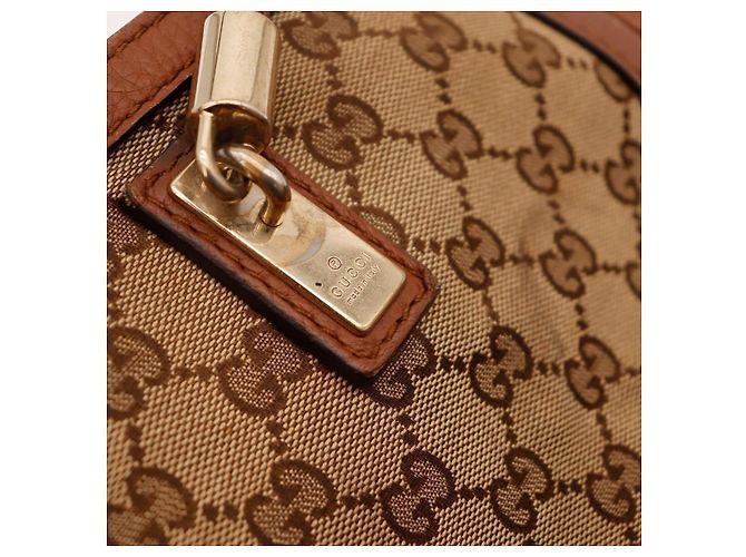 Gucci Borsa Tote in Tela GG Supreme e Pelle Marrone - vista 8