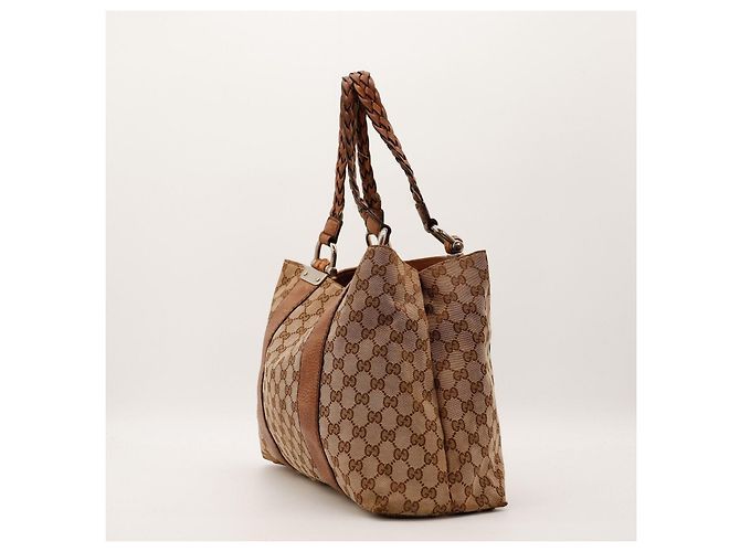 Borsa Tote Gucci in Tela Monogramma GG Marrone - vista 2