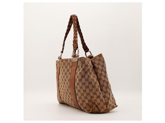 Borsa Tote Gucci in Tela Monogramma GG Marrone - vista 4