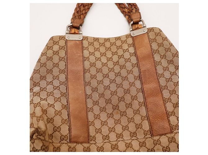 Borsa Tote Gucci in Tela Monogramma GG Marrone - vista 6
