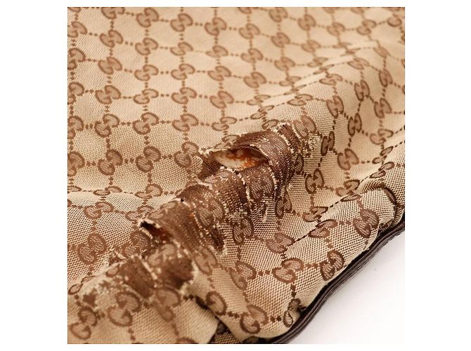 Borsa Hobo Gucci Monogram con coulisse Marrone Monogramma - vista 11