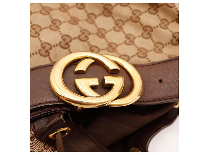 Borsa Hobo Gucci Monogram con coulisse Marrone Monogramma - vista 12