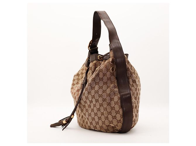 Borsa Hobo Gucci Monogram con coulisse Marrone Monogramma - vista 2