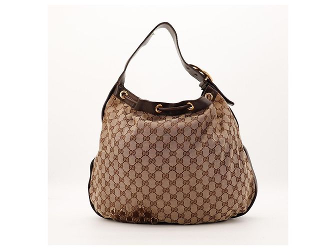 Borsa Hobo Gucci Monogram con coulisse Marrone Monogramma - vista 3