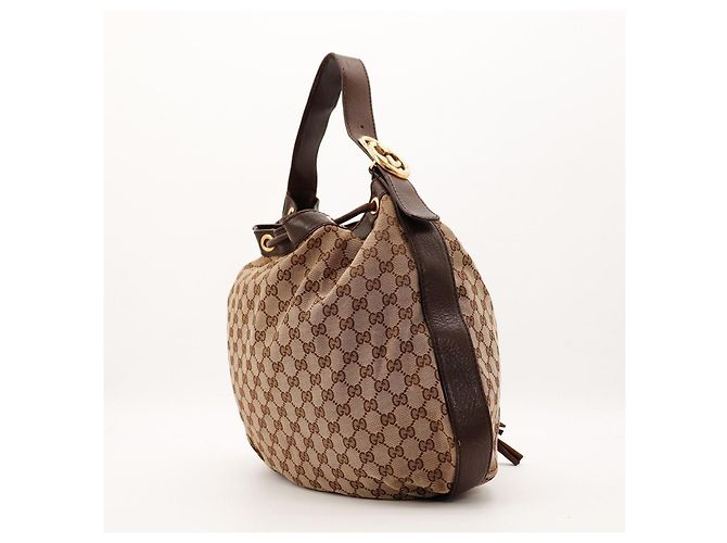 Borsa Hobo Gucci Monogram con coulisse Marrone Monogramma - vista 4