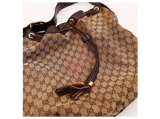 Borsa Hobo Gucci Monogram con coulisse Marrone Monogramma - vista 6